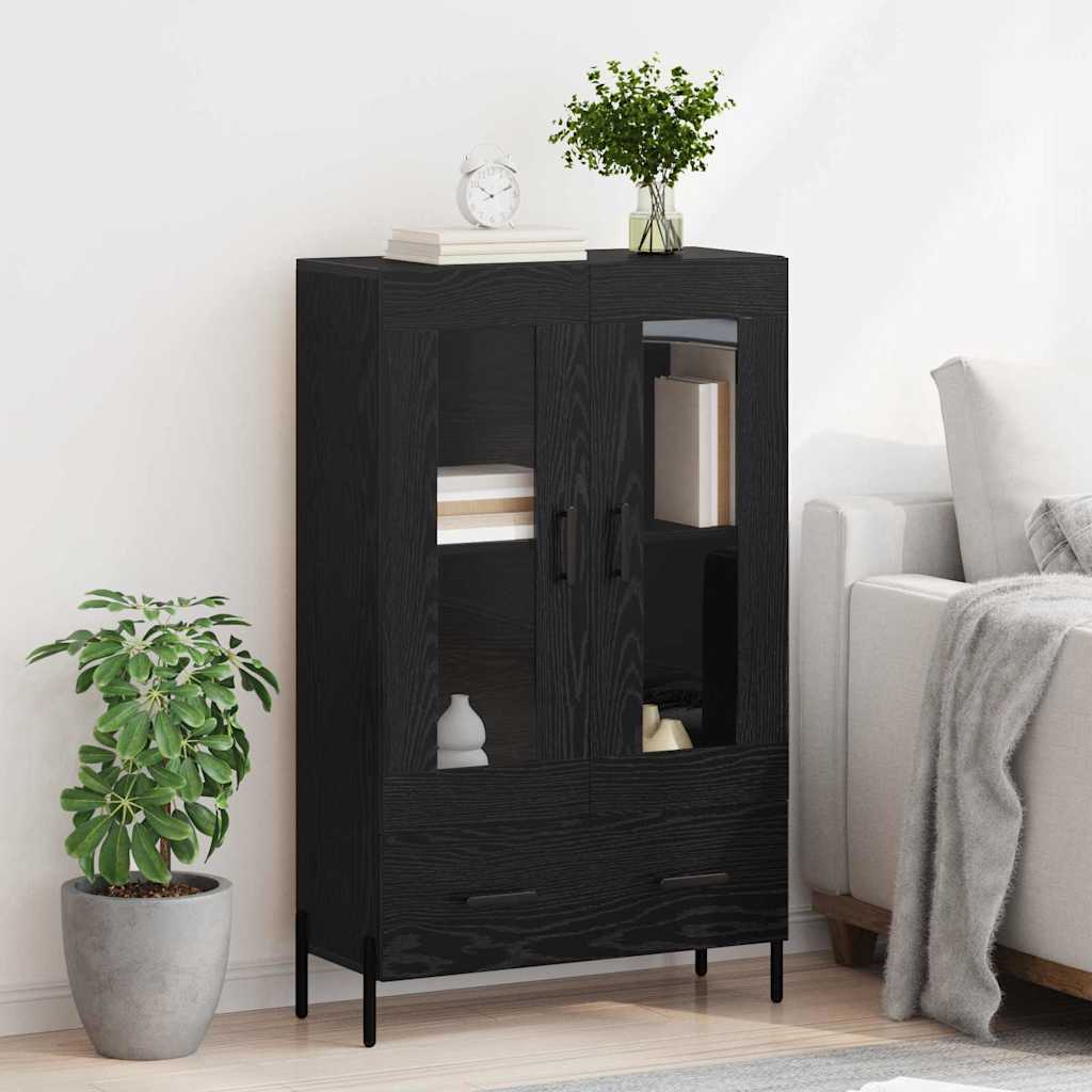 Highboard Corona Schwarz Eichen-Optik 69,5 x 31 x 115 cm