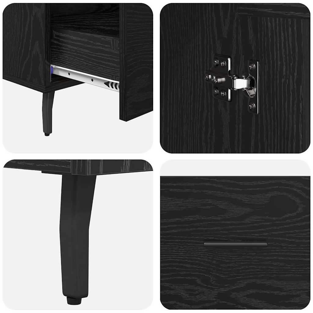 vidaXL Highboard Schwarz Eichen-Optik 69,5 x 31 x 115 cm Holzwerkstoff