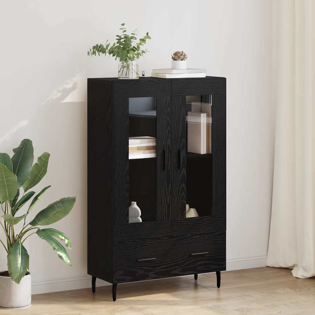vidaXL Highboard Schwarz Eichen-Optik 69,5 x 31 x 115 cm Holzwerkstoff