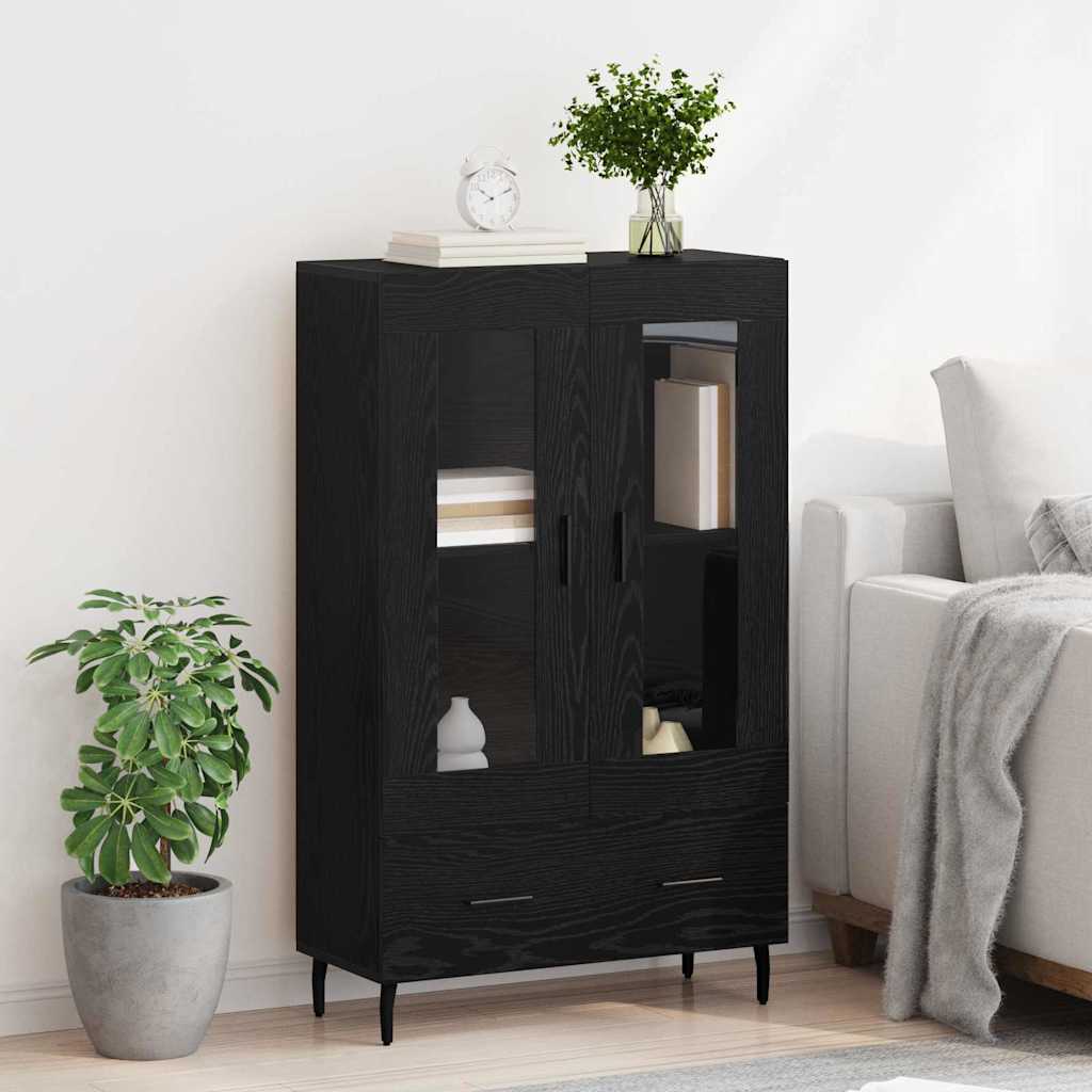 vidaXL Highboard Schwarz Eichen-Optik 69,5 x 31 x 115 cm Holzwerkstoff
