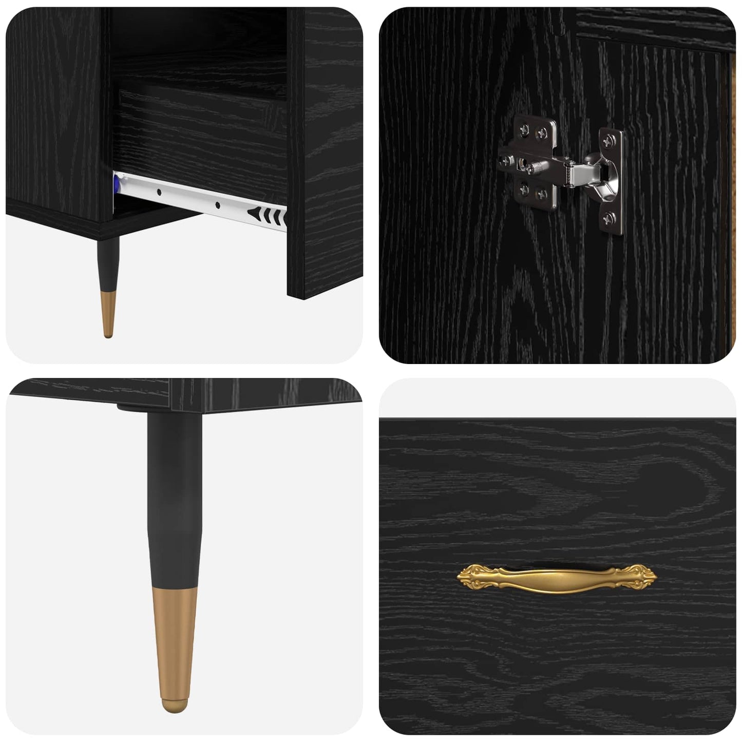 vidaXL Highboard Schwarz Eichen-Optik 69,5 x 31 x 115 cm Holzwerkstoff
