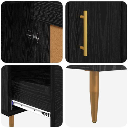 vidaXL Highboard Schwarz Eichen-Optik 69,5 x 31 x 115 cm Holzwerkstoff