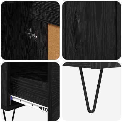 vidaXL Highboard Schwarz Eichen-Optik 69,5 x 31 x 115 cm Holzwerkstoff