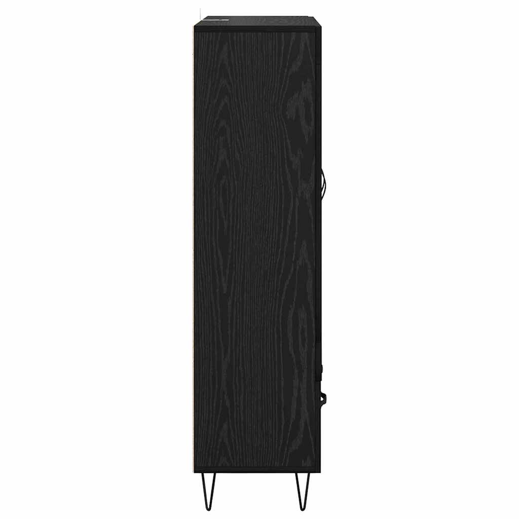 vidaXL Highboard Schwarz Eichen-Optik 69,5 x 31 x 115 cm Holzwerkstoff