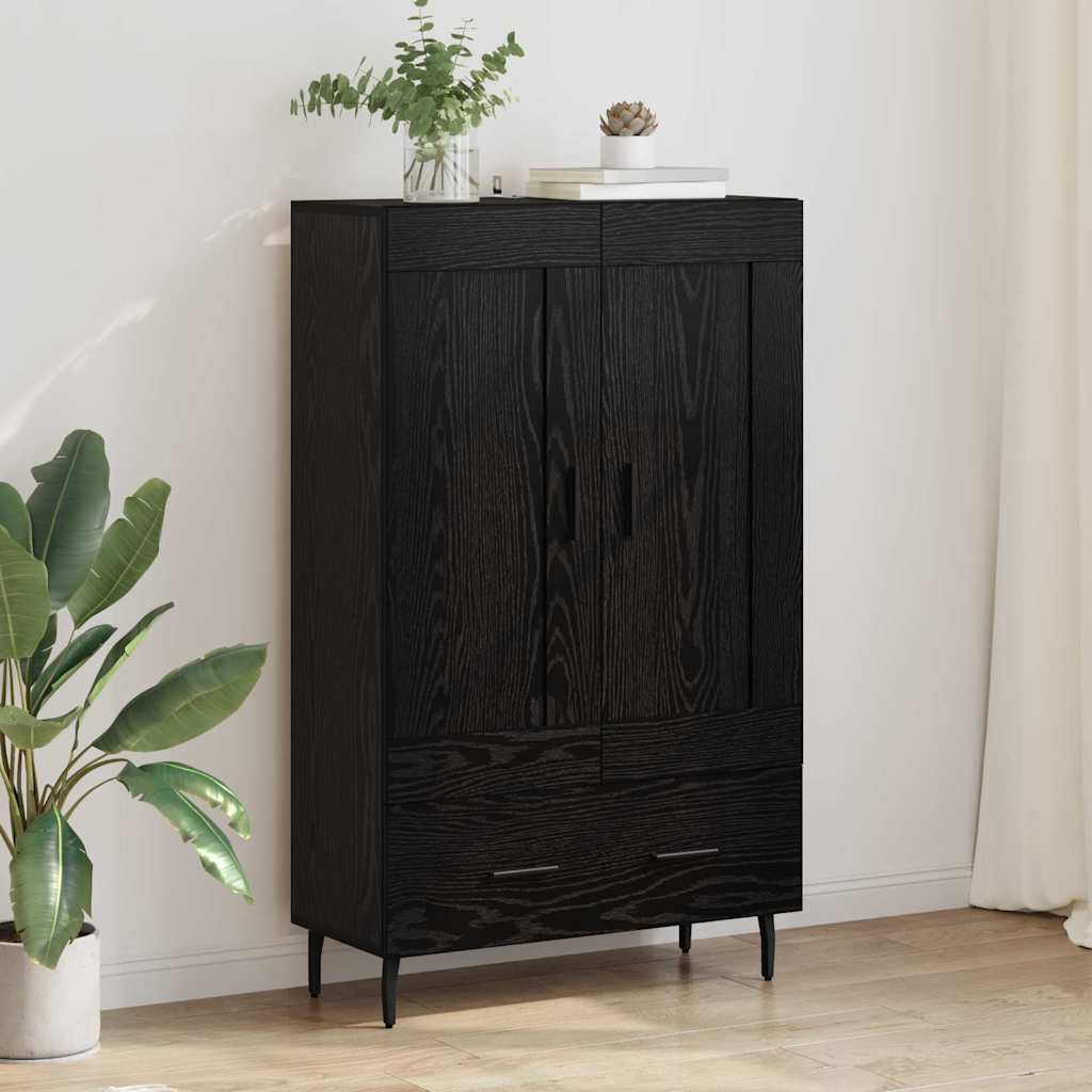 Highboard Schwarz Eichen-Optik 69,5 x 31 x 115 cm Holzwerkstoff