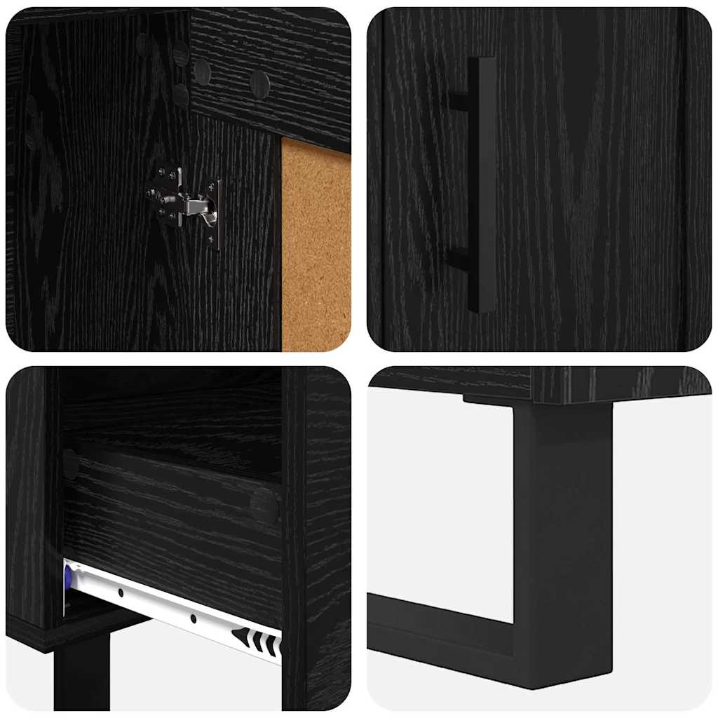 vidaXL Highboard Schwarz Eichen-Optik 69,5 x 31 x 115 cm Holzwerkstoff
