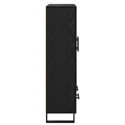 vidaXL Highboard Schwarz Eichen-Optik 69,5 x 31 x 115 cm Holzwerkstoff