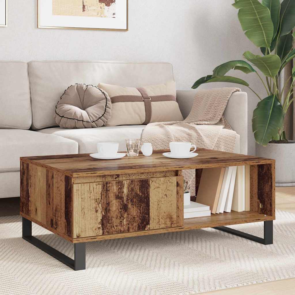 vidaXL Couchtisch Altholz 90 x 60 x 35 cm Holzwerkstoff