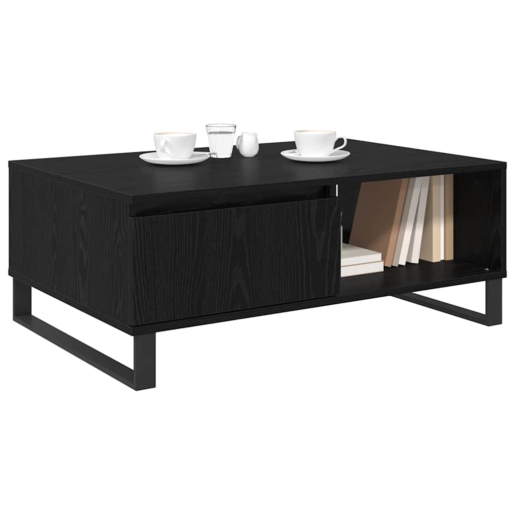 vidaXL Couchtisch Schwarz Eichen-Optik 90 x 60 x 35 cm Holzwerkstoff