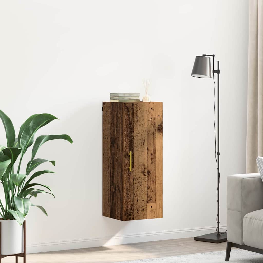 vidaXL Wandschrank Altholz 34,5 x 34 x 90 cm Holzwerkstoff