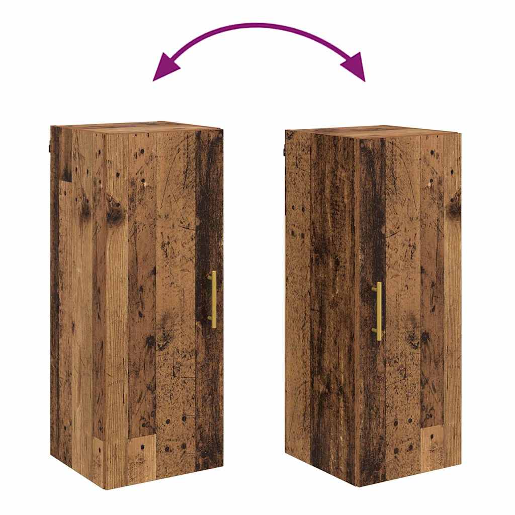 vidaXL Wandschrank Altholz 34,5 x 34 x 90 cm Holzwerkstoff
