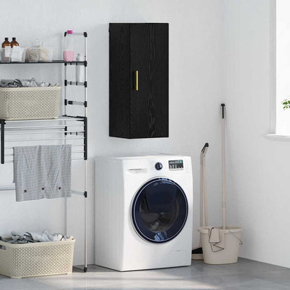 Wandschrank Schwarz Eichen-Optik 34,5 x 34 x 90 cm