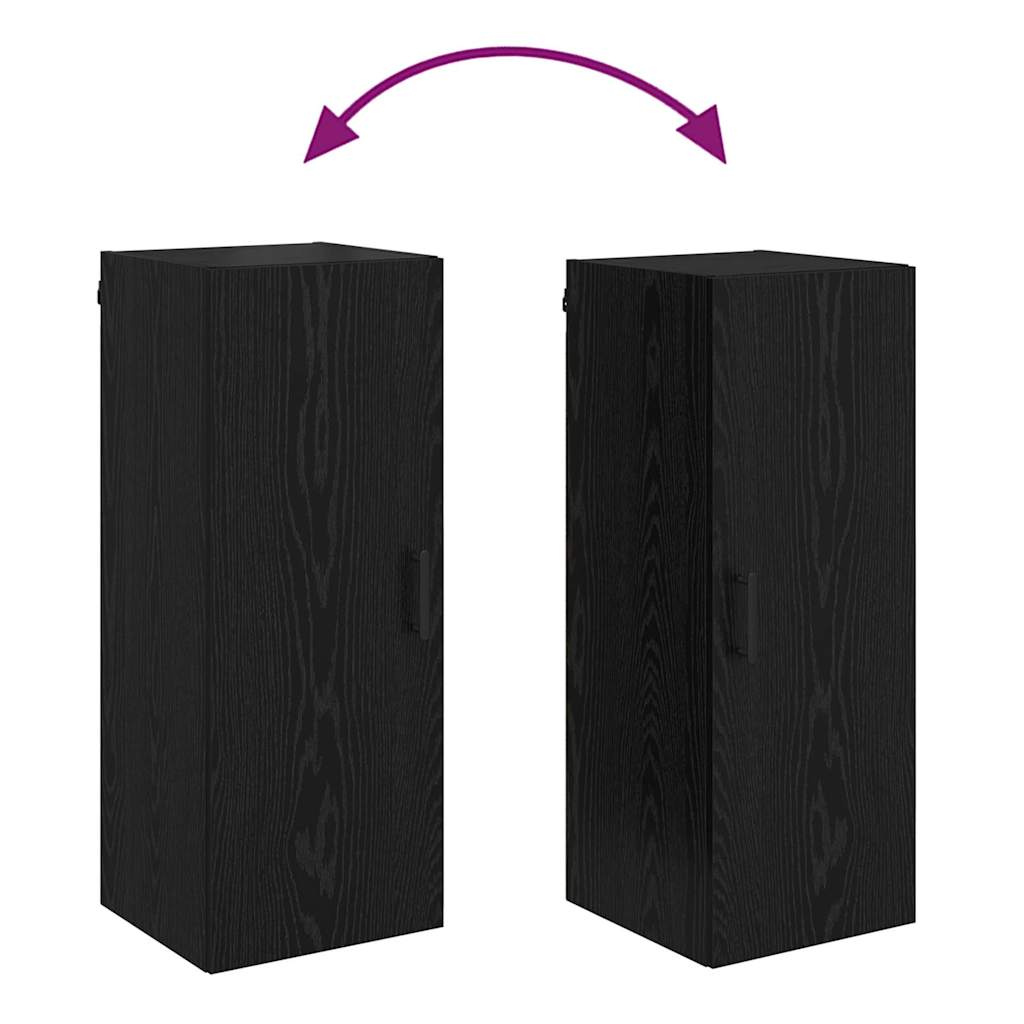 vidaXL Wandschrank Schwarz Eichen-Optik 34,5 x 34 x 90 cm