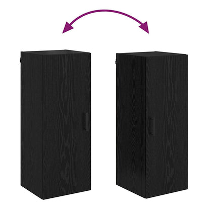 vidaXL Wandschrank Schwarz Eichen-Optik 34,5 x 34 x 90 cm