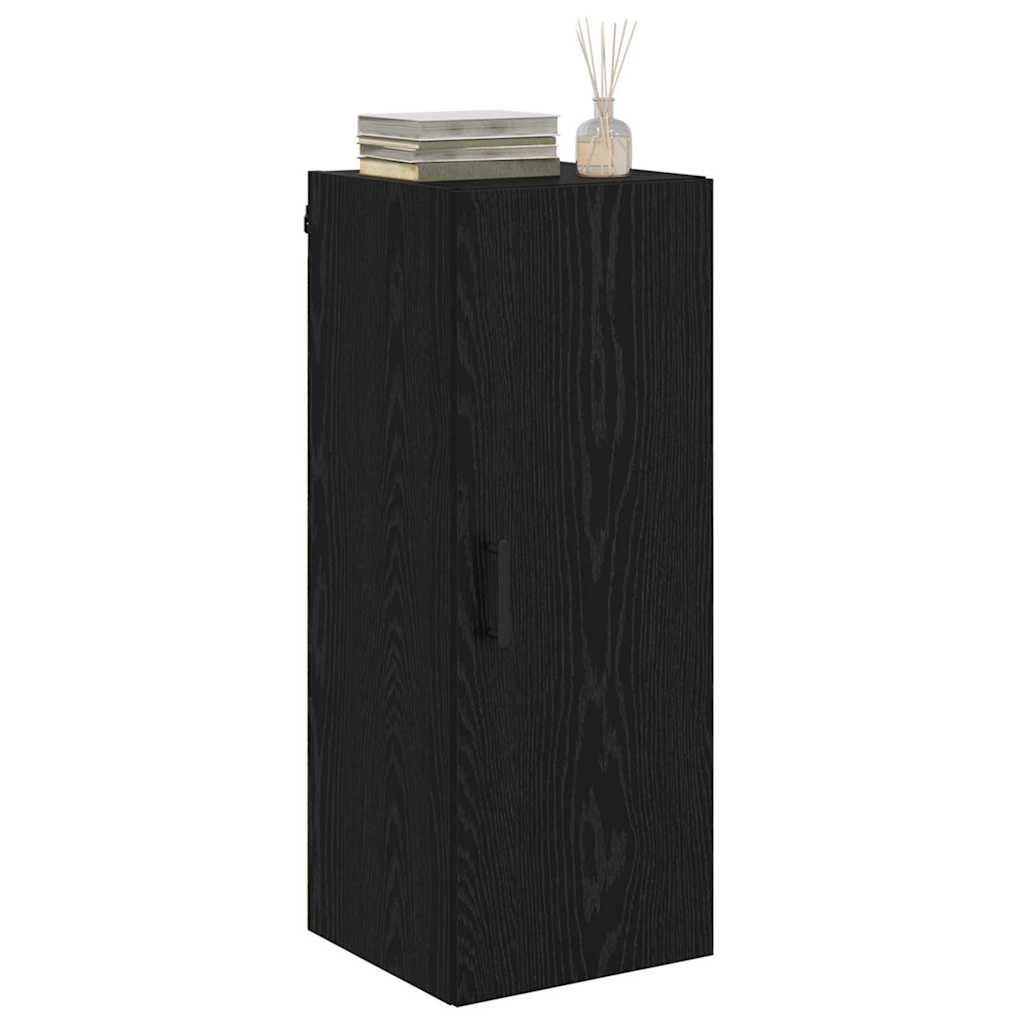vidaXL Wandschrank Schwarz Eichen-Optik 34,5 x 34 x 90 cm