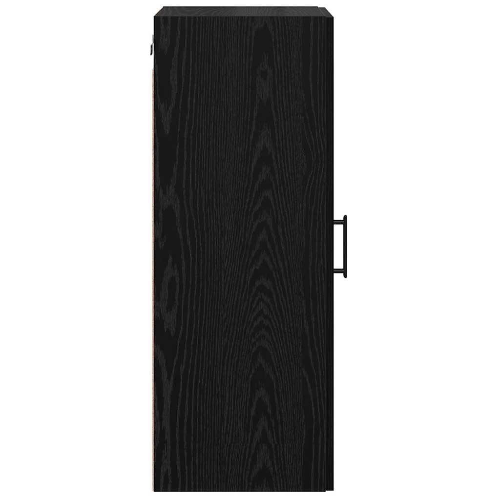 vidaXL Wandschrank Schwarz Eichen-Optik 34,5 x 34 x 90 cm