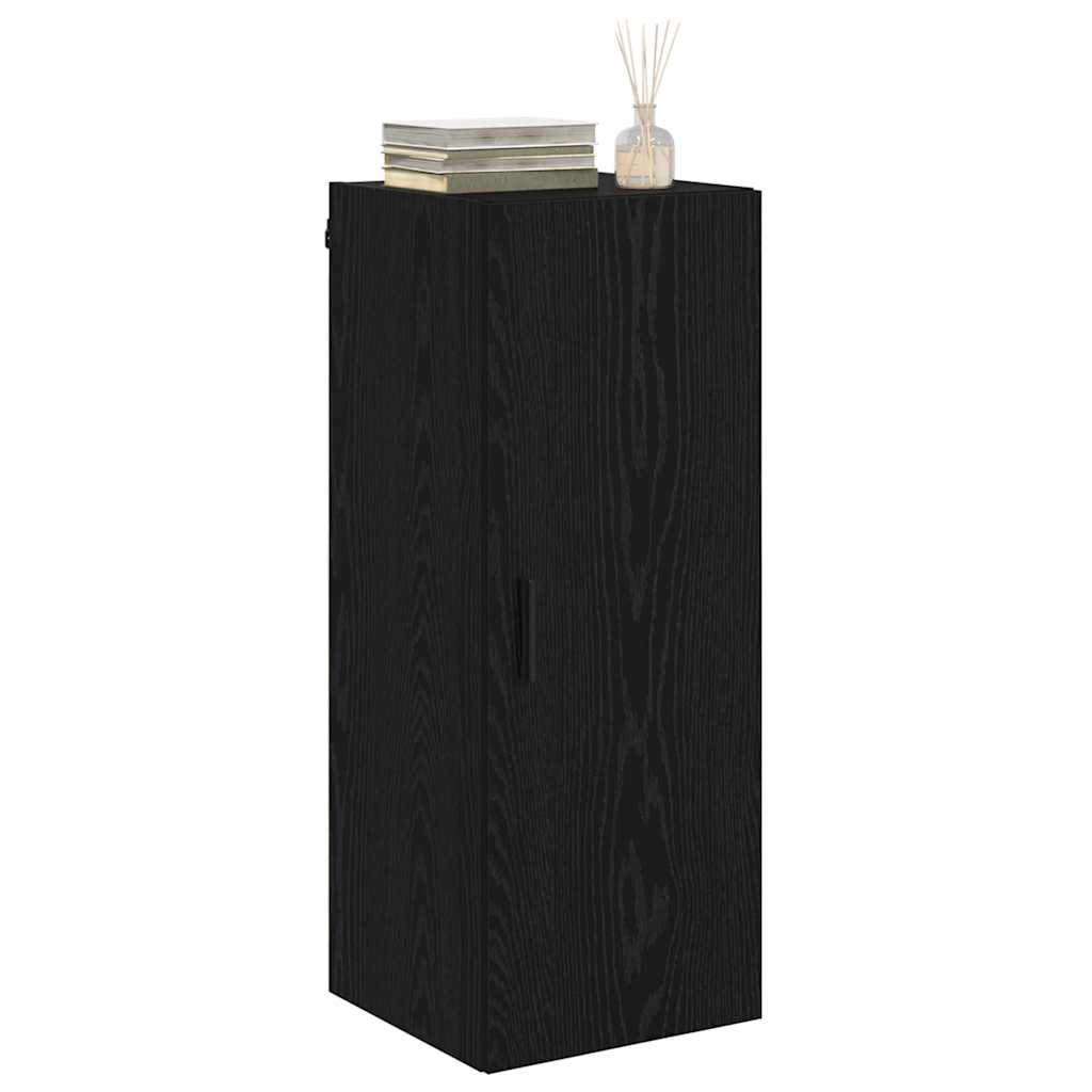vidaXL Wandschrank Schwarz Eichen-Optik 34,5 x 34 x 90 cm