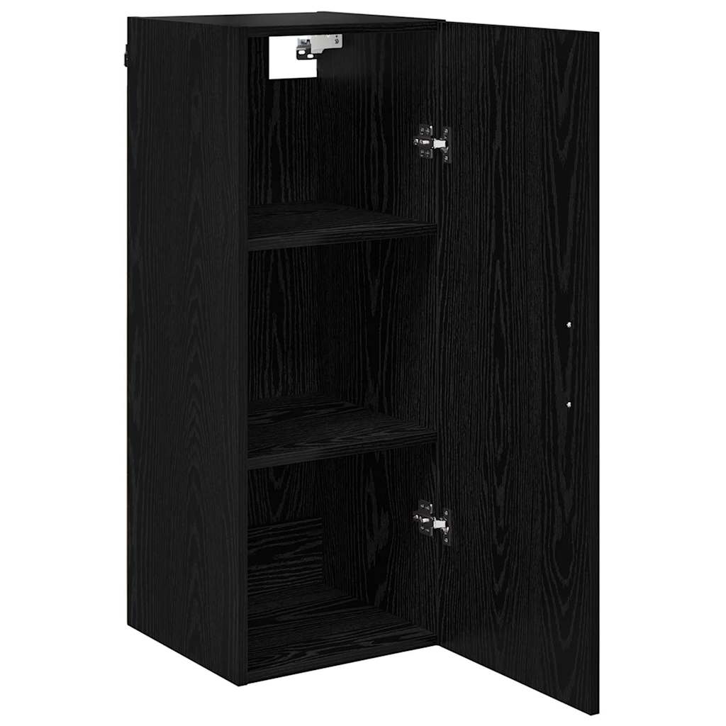 Wandschrank Schwarz Eichen-Optik 34,5 x 34 x 90 cm