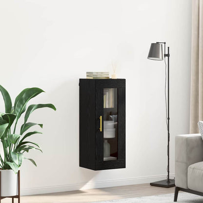 vidaXL Wandschrank Schwarz Eichen-Optik 34,5 x 34 x 90 cm
