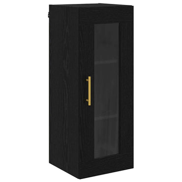 vidaXL Wandschrank Schwarz Eichen-Optik 34,5 x 34 x 90 cm