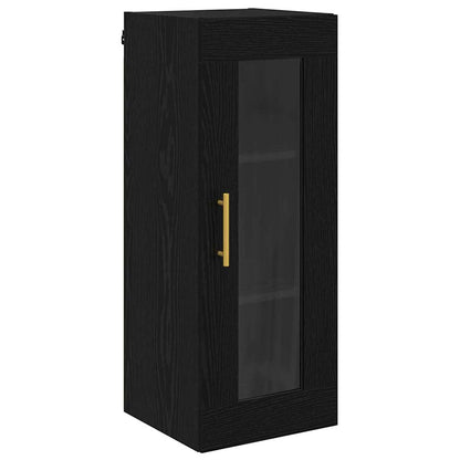 vidaXL Wandschrank Schwarz Eichen-Optik 34,5 x 34 x 90 cm