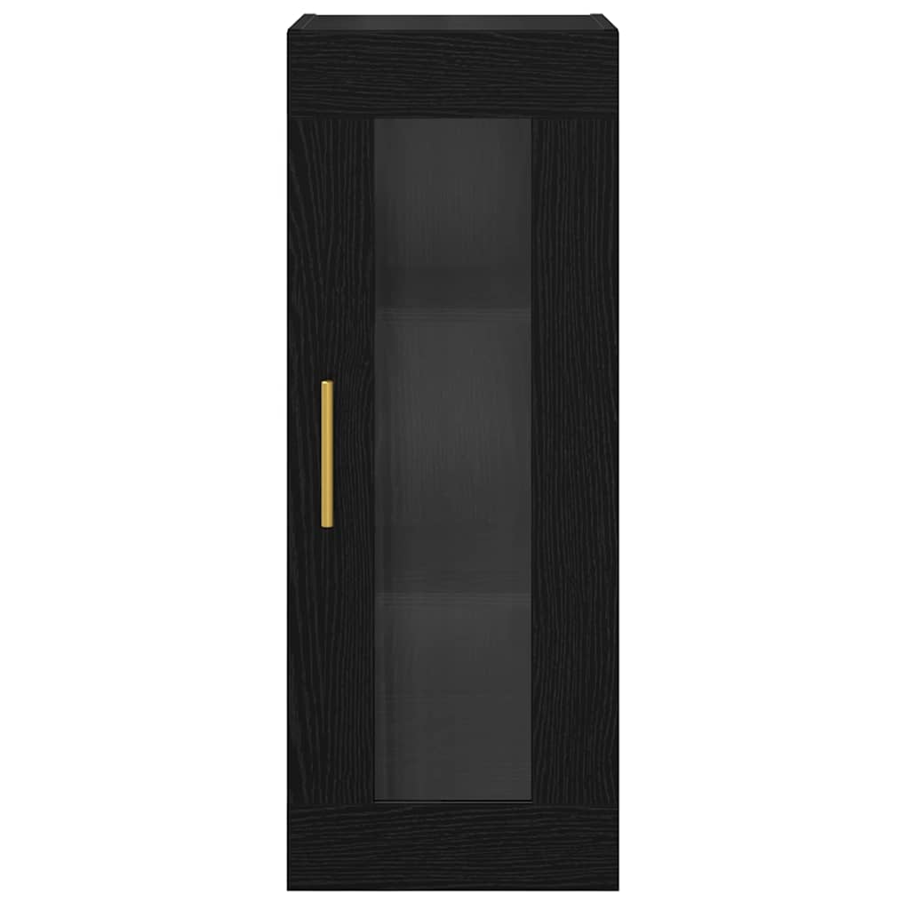 vidaXL Wandschrank Schwarz Eichen-Optik 34,5 x 34 x 90 cm