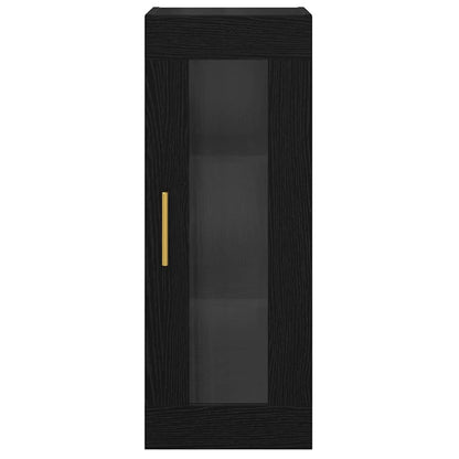 vidaXL Wandschrank Schwarz Eichen-Optik 34,5 x 34 x 90 cm