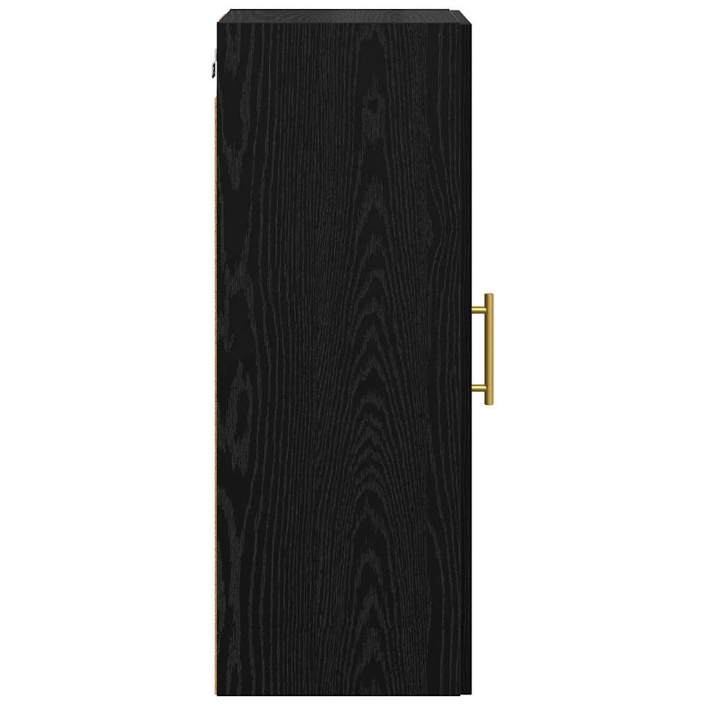 vidaXL Wandschrank Schwarz Eichen-Optik 34,5 x 34 x 90 cm
