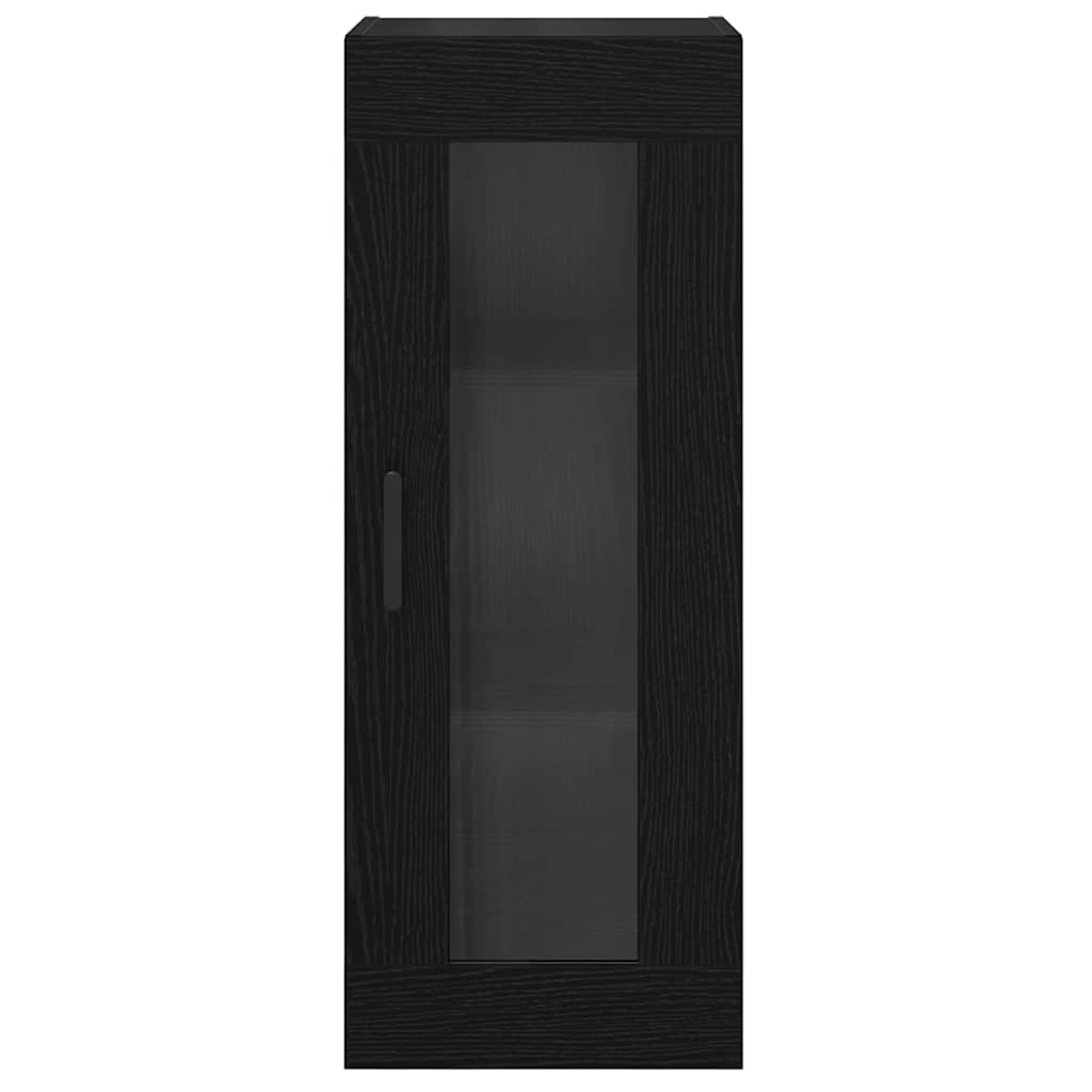 vidaXL Wandschrank Schwarz Eichen-Optik 34,5 x 34 x 90 cm