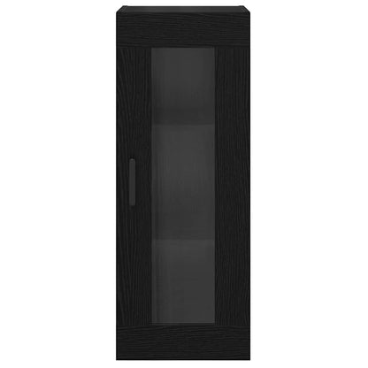 vidaXL Wandschrank Schwarz Eichen-Optik 34,5 x 34 x 90 cm