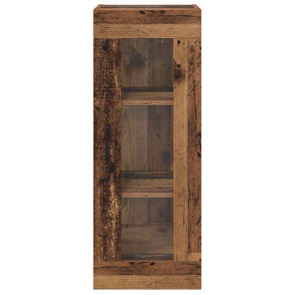 vidaXL Wandschrank Altholz 34,5 x 34 x 90 cm Engineered Wood und Glas