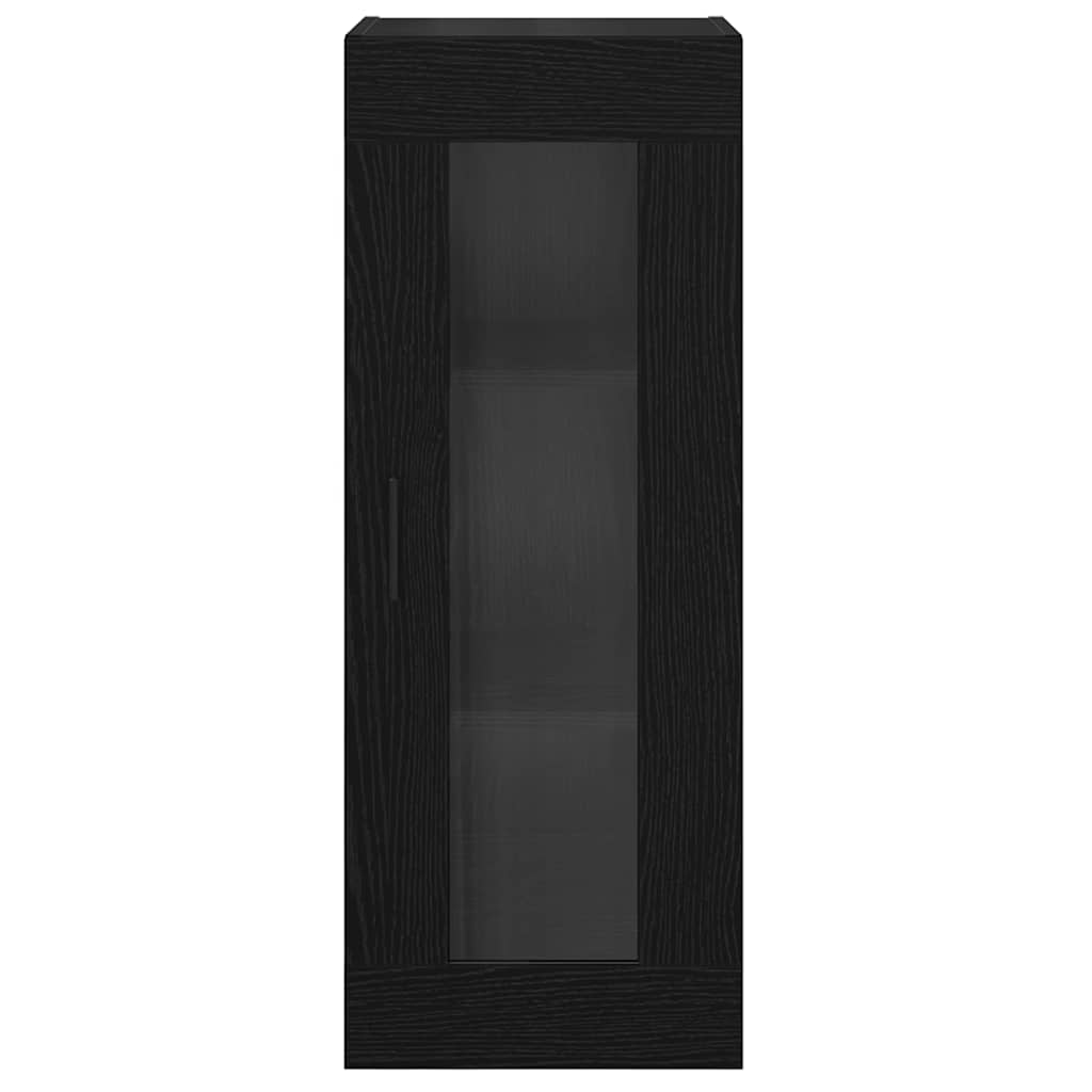 vidaXL Wandschrank Schwarz Eichen-Optik 34,5 x 34 x 90 cm