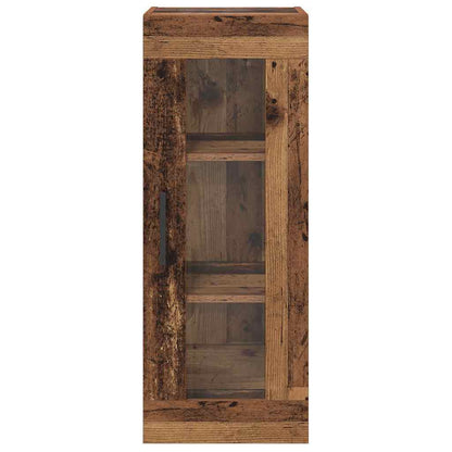 vidaXL Wandschrank Altholz 34,5 x 34 x 90 cm Engineered Wood und Glas