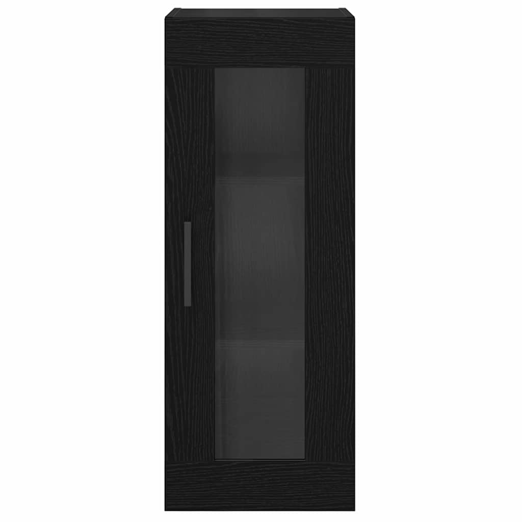 vidaXL Wandschrank Schwarz Eichen-Optik 34,5 x 34 x 90 cm
