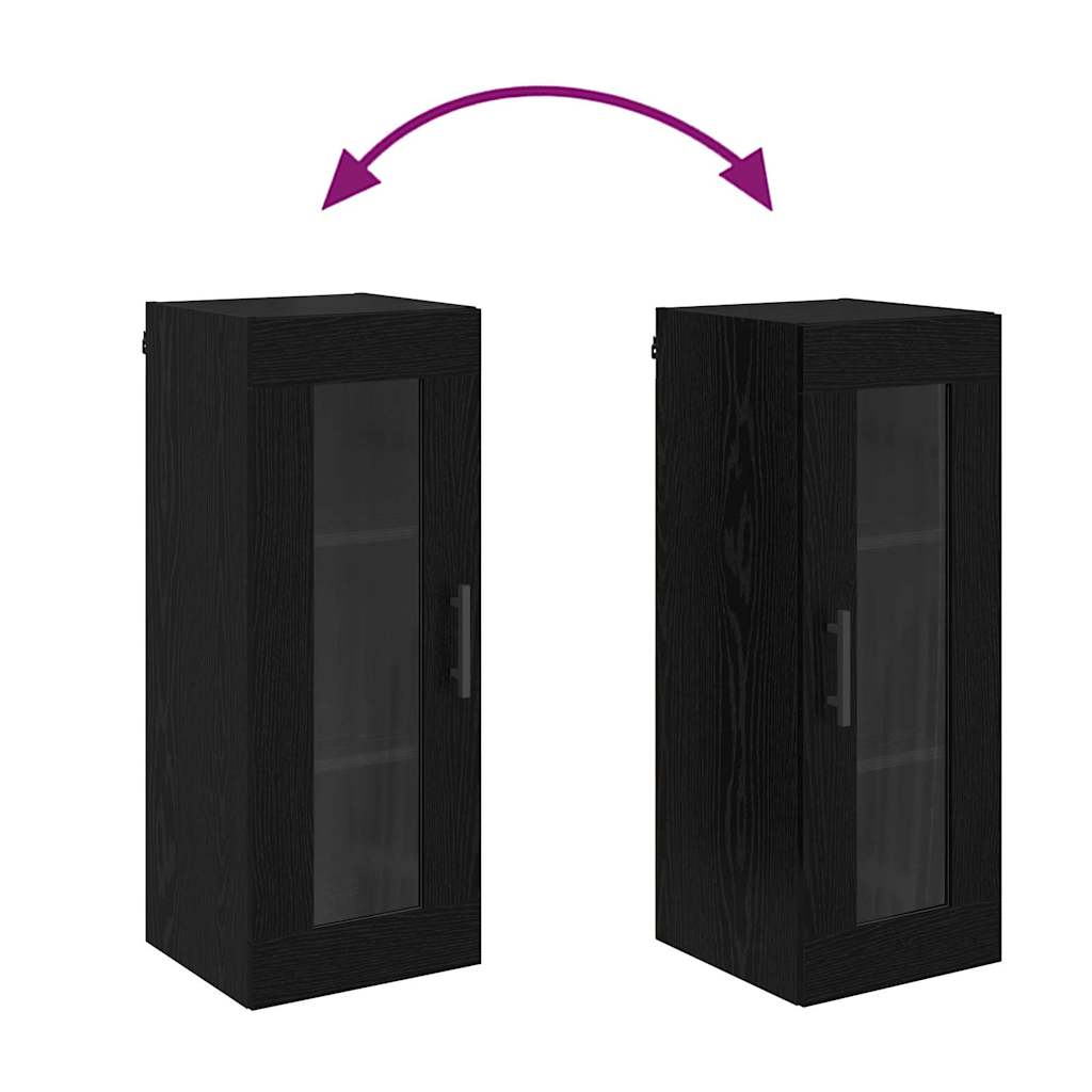 vidaXL Wandschrank Schwarz Eichen-Optik 34,5 x 34 x 90 cm