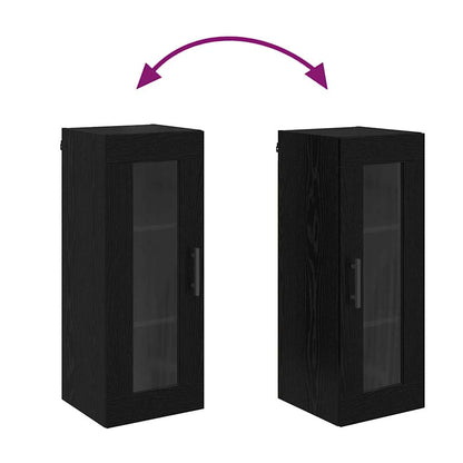 vidaXL Wandschrank Schwarz Eichen-Optik 34,5 x 34 x 90 cm