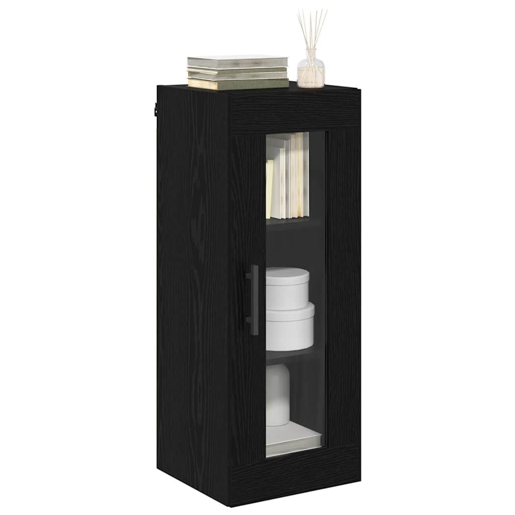 vidaXL Wandschrank Schwarz Eichen-Optik 34,5 x 34 x 90 cm