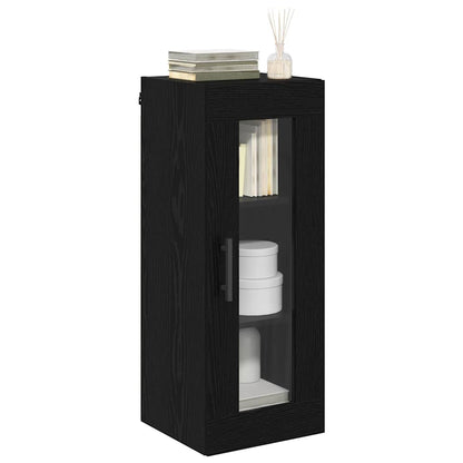 vidaXL Wandschrank Schwarz Eichen-Optik 34,5 x 34 x 90 cm