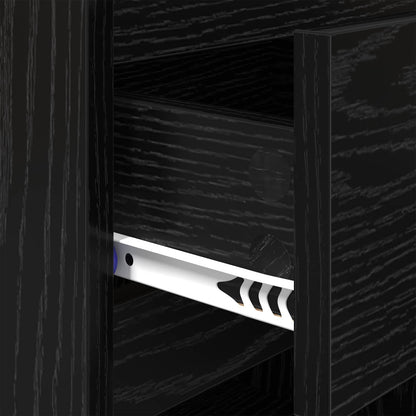 vidaXL Nachttisch 2 pcs Schwarz Eichen-Optik 40 x 35 x 50 cm