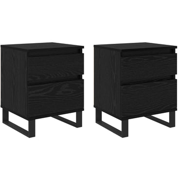 vidaXL Nachttisch 2 pcs Schwarz Eichen-Optik 40 x 35 x 50 cm
