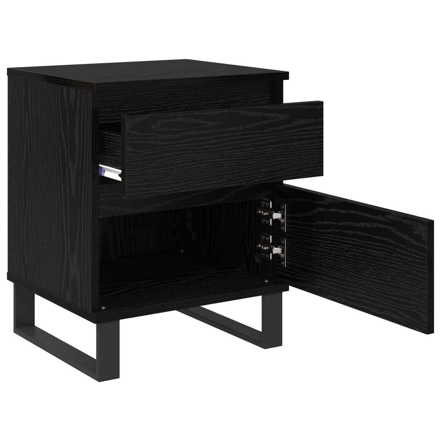 vidaXL Nachttisch 2 pcs Schwarz Eichen-Optik 40 x 35 x 50 cm