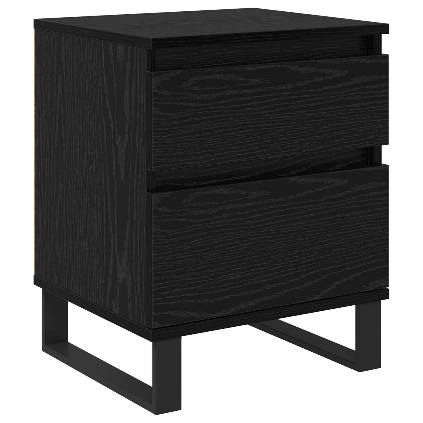 vidaXL Nachttisch 2 pcs Schwarz Eichen-Optik 40 x 35 x 50 cm