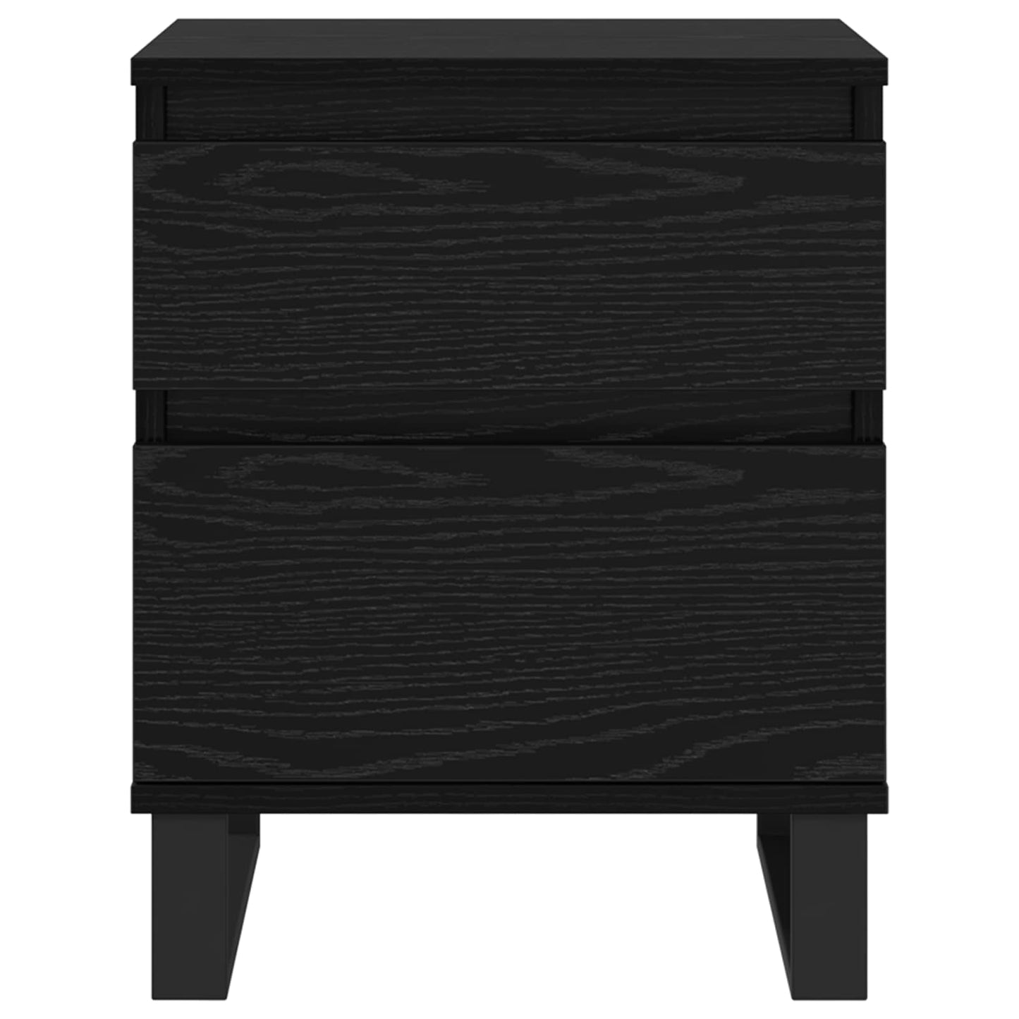vidaXL Nachttisch 2 pcs Schwarz Eichen-Optik 40 x 35 x 50 cm