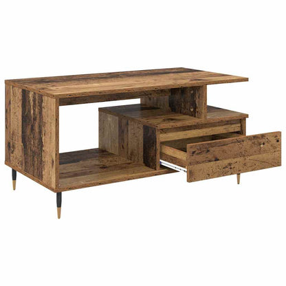 vidaXL Couchtisch mit Schubladen Altholz 90 x 49 x 45 cm Holzwerkstoff