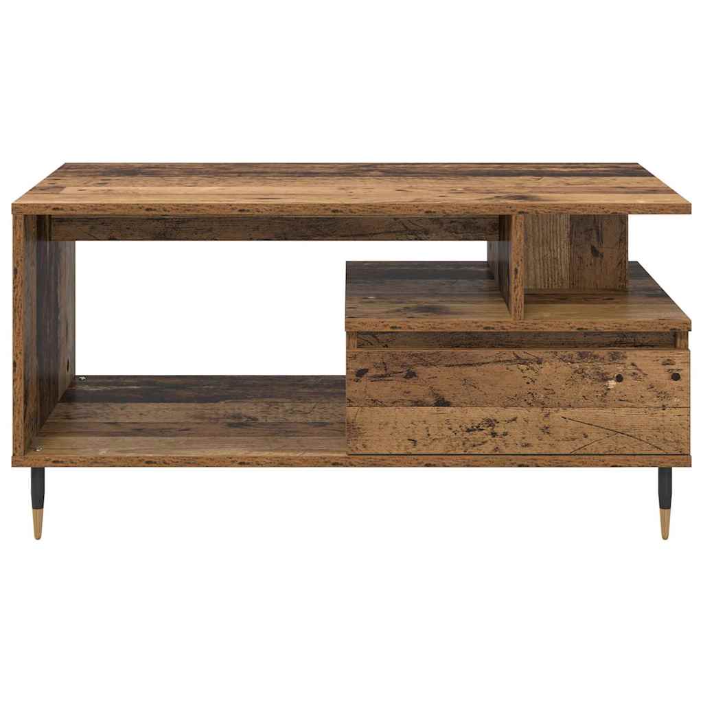 vidaXL Couchtisch mit Schubladen Altholz 90 x 49 x 45 cm Holzwerkstoff