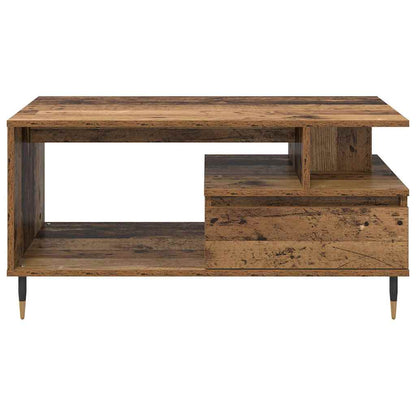 vidaXL Couchtisch mit Schubladen Altholz 90 x 49 x 45 cm Holzwerkstoff