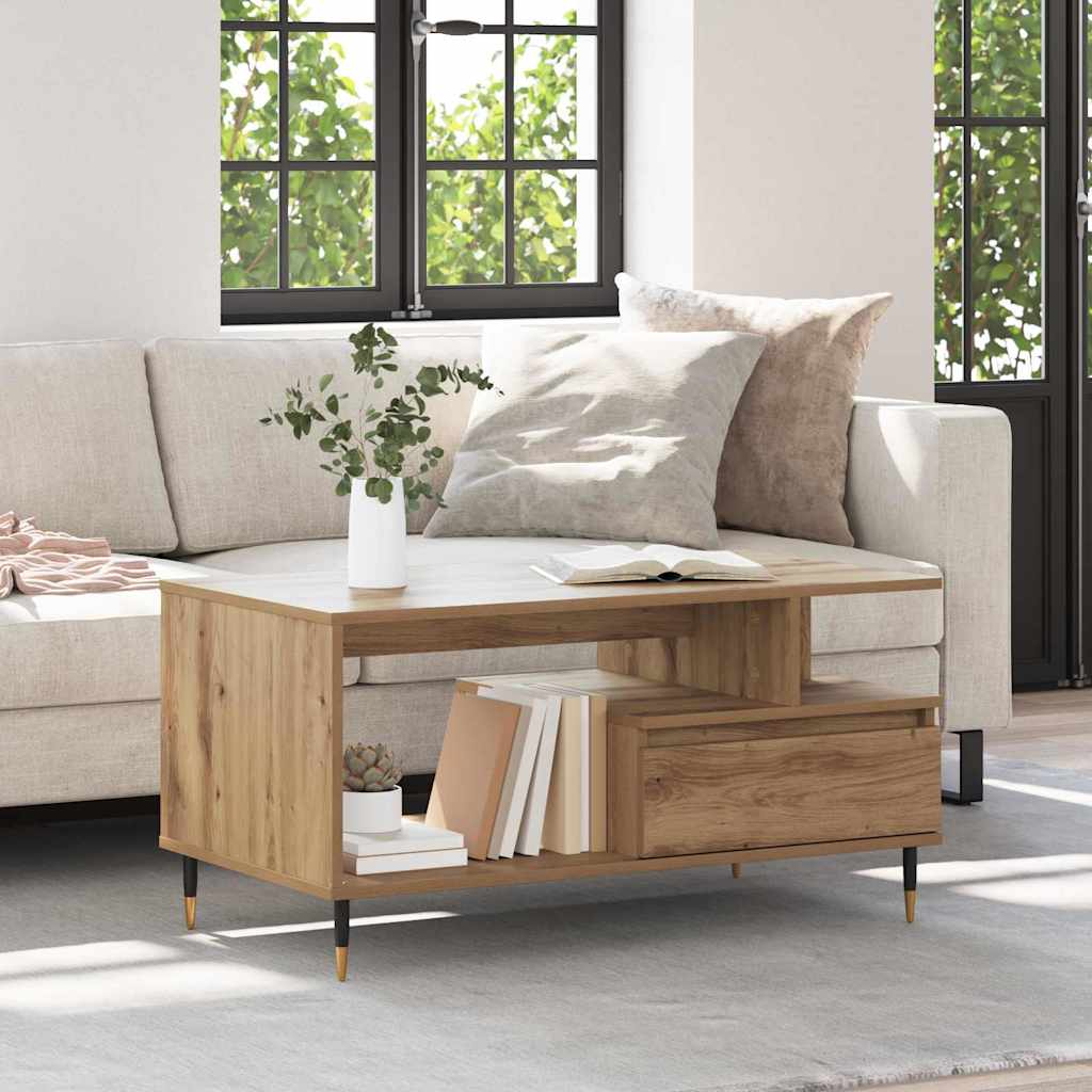vidaXL Couchtisch Artisan-Eiche 90 x 49 x 45 cm Holzwerkstoff