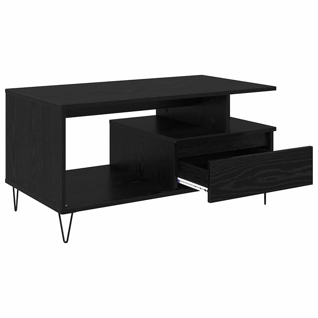 vidaXL Couchtisch Schwarz Eichen-Optik 90 x 49 x 45 cm Holzwerkstoff