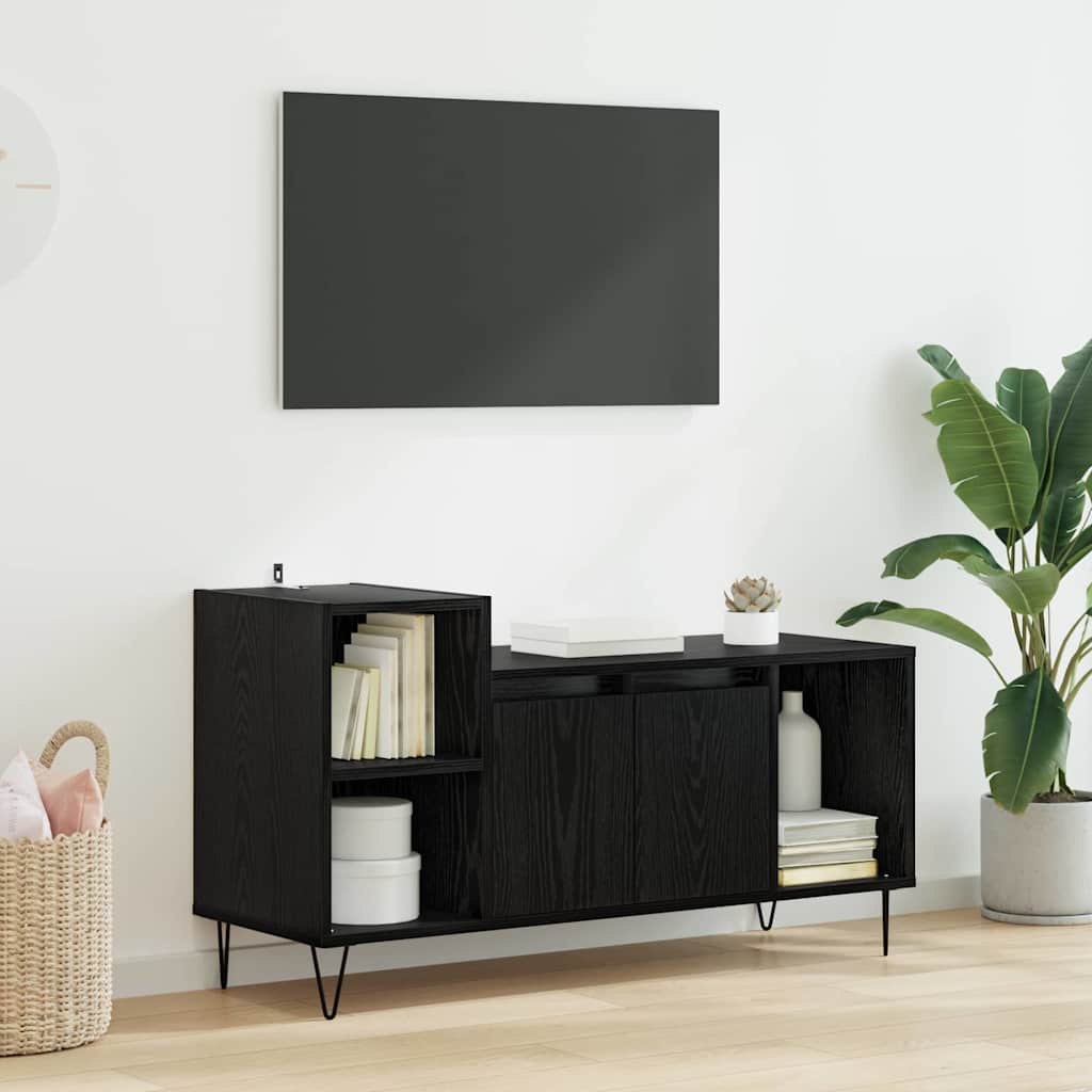 TV-Schränk Schwarz Eichen-Optik 100 x 35 x 55 cm Holzwerkstoff