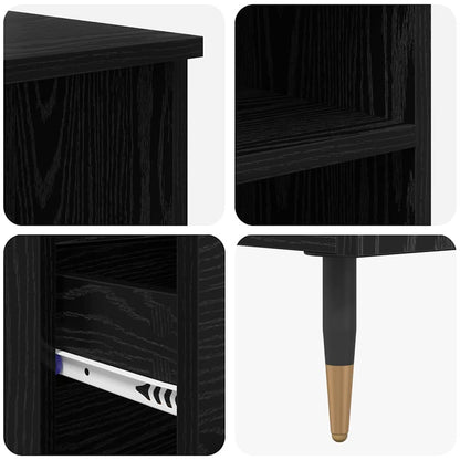 vidaXL Highboard Schwarz Eichen-Optik 40 x 36 x 110 cm Holzwerkstoff